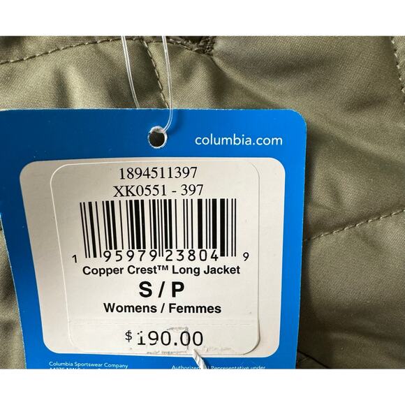 Columbia Women's Copper Crest Long Jacket NWT GREEN SIZE S - Picture 9 of 11